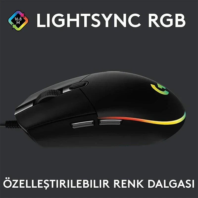 Original Logitech Gaming Mouse G203 Prodigy USB Type A 8000 DPI PC / Mac / Laptop Laptop Accessories Mouse