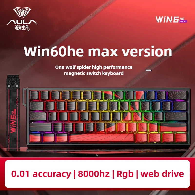 Aula Win60He Magnetic Switch Keyboard Wired Win 60 HE Mechanical Keyboard Esports Gamer Win68 Keyboards Custom Win60 He Gifts