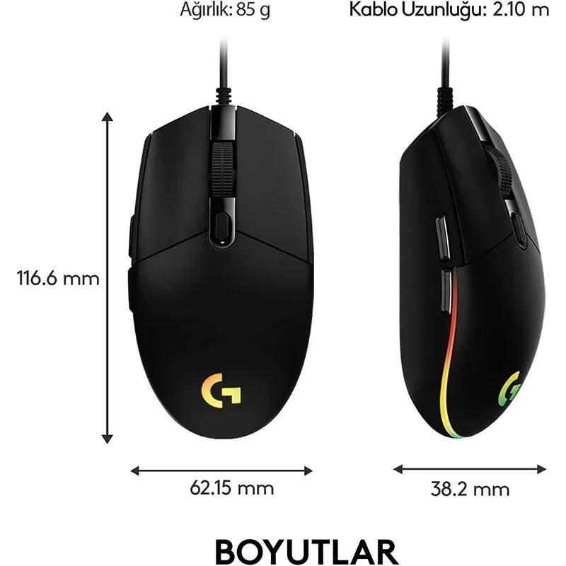 Original Logitech Gaming Mouse G203 Prodigy USB Type A 8000 DPI PC / Mac / Laptop Laptop Accessories Mouse
