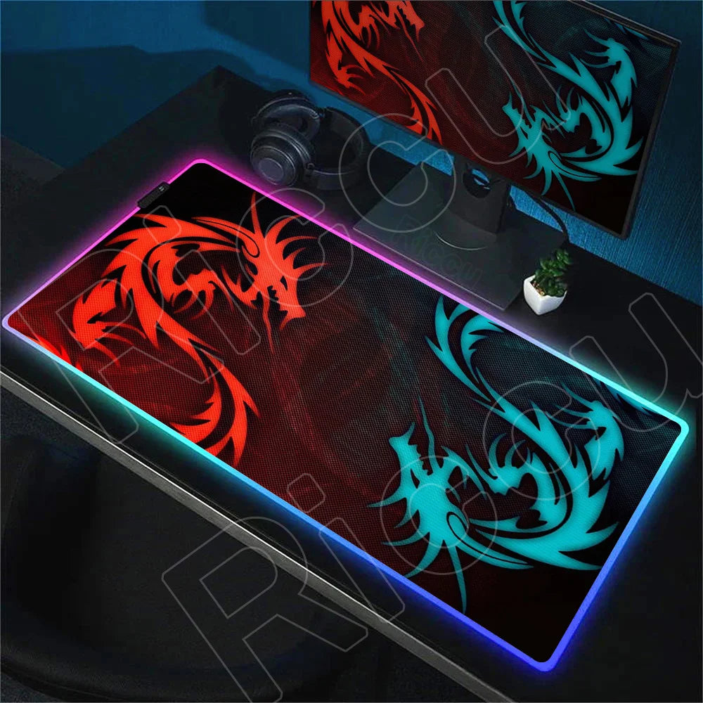 RGB Mousepad MSI Logo Gamer Laptop Keyboard Carpet Large Antislip Rubber Mouse Pad XXL LED light Luminous Mouse Mat for CSGO LOL