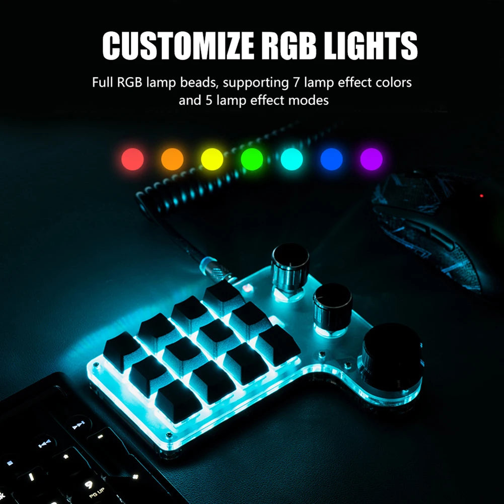USB Custom Keyboard Programming Macro Knob Mechanical Keyboard Mini Button Photoshop Gaming Hotswap Keypad for Macbook Laptop